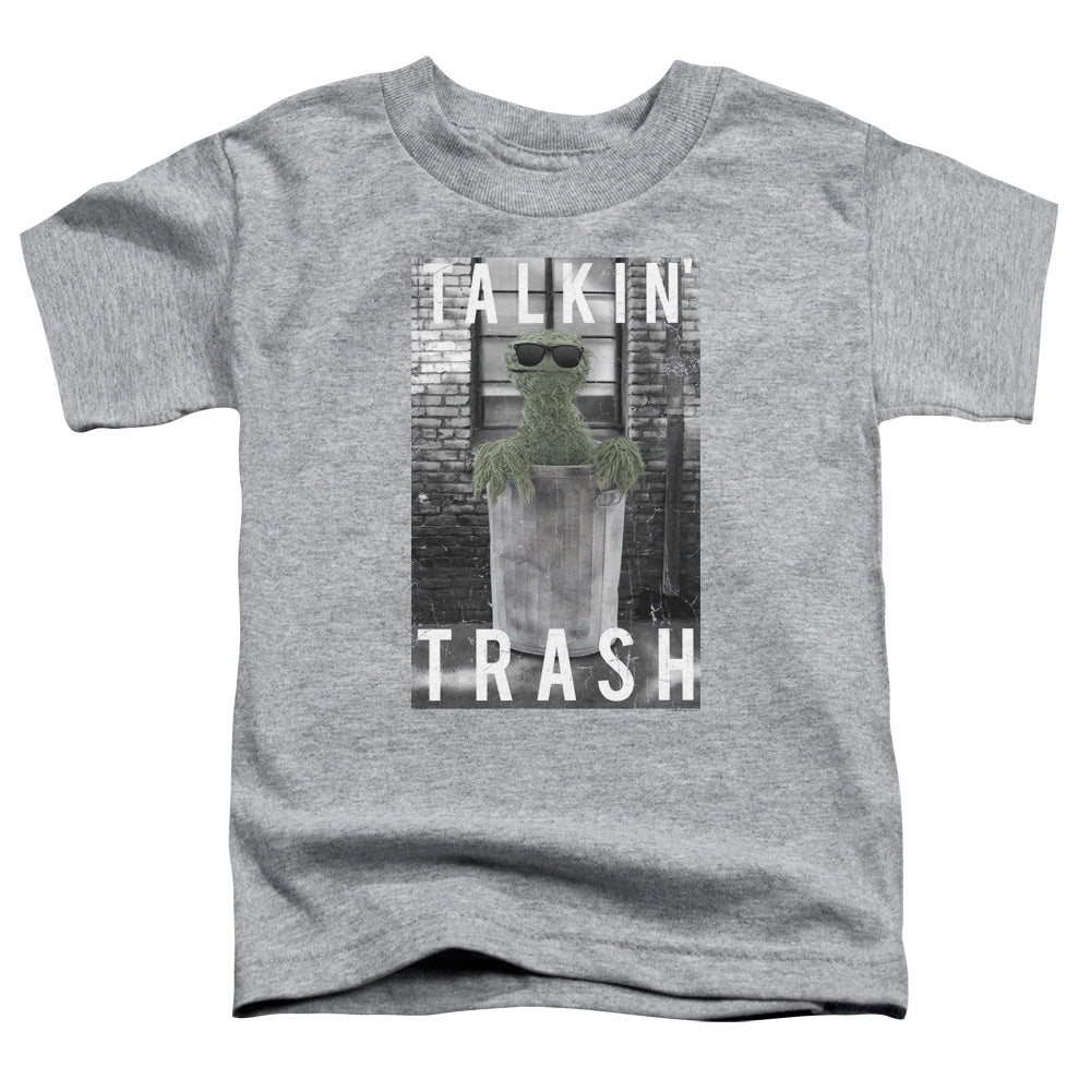 SESAME STREET/TALKIN TRASH - S/S TODDLER TEE - ATHLETIC HEATHER
