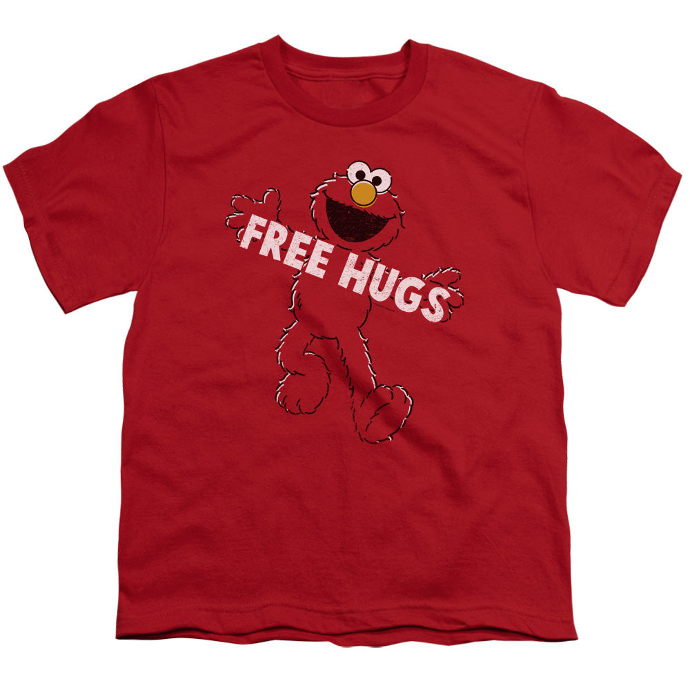 SESAME STREET/FREE HUGS - S/S YOUTH 18/1 - RED