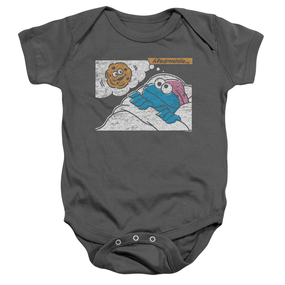 SESAME STREET/MEANWHILE - INFANT SNAPSUIT - CHARCOAL