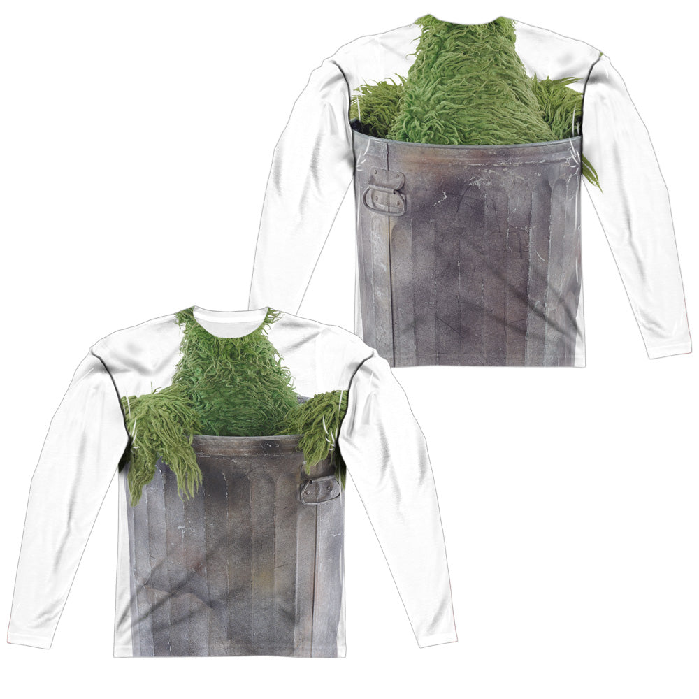 SESAME STREET/OSCAR COSTUME (FRONT/BACK PRINT) - L/S ADULT POLY CREW  - MULTI