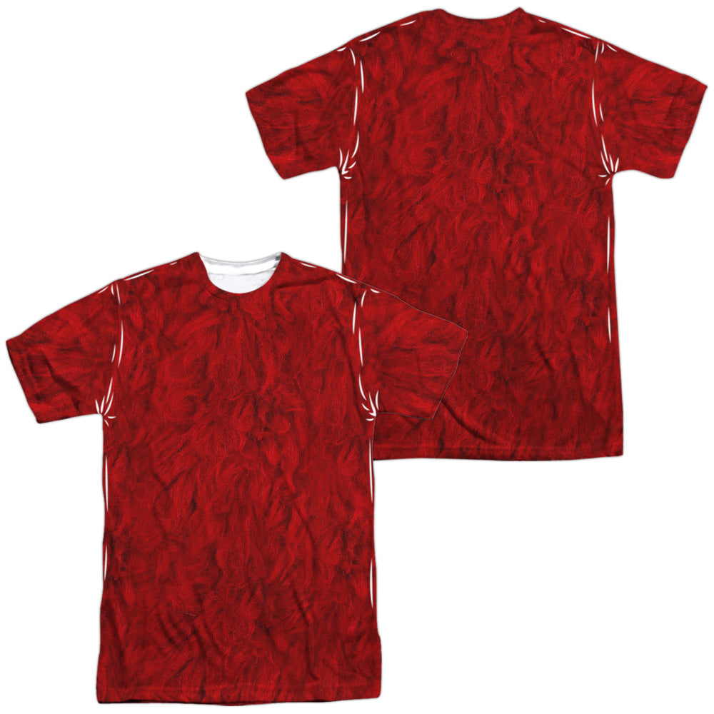 SESAME STREET/ELMO COSTUME (FRONT/BACK PRINT) - S/S ADULT POLY CREW - MULTI