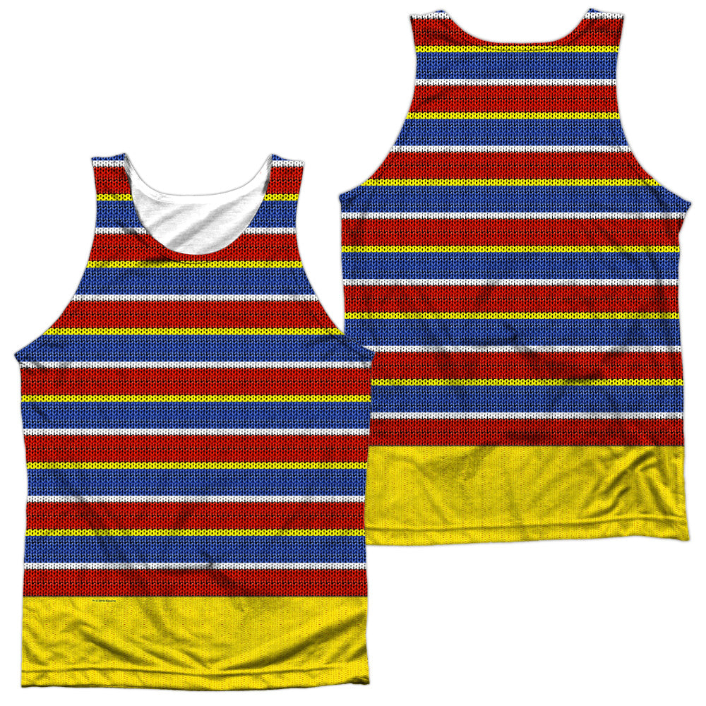 SESAME STREET/ERNIE COSTUME (FRONT/BACK PRINT) - ADULT POLY TANK TOP - MULTI