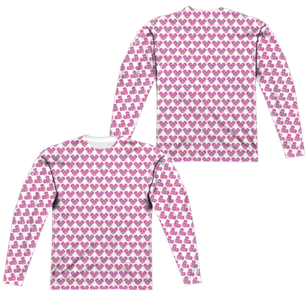 SESAME STREET/SIMPLE ABBY PATTERN (FRONT/BACK PRINT) - L/S ADULT POLY CREW  - MULTI