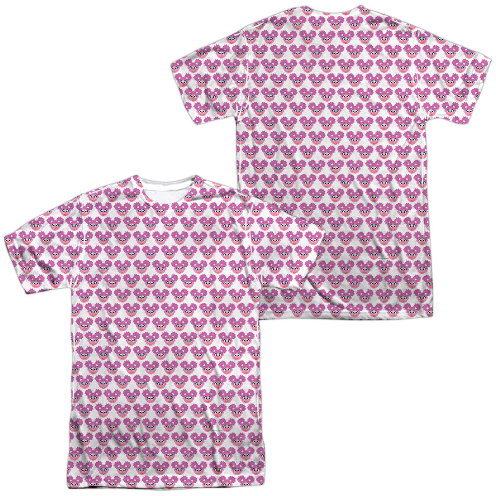 SESAME STREET/SIMPLE ABBY PATTERN (FRONT/BACK PRINT) - S/S ADULT POLY CREW - MULTI