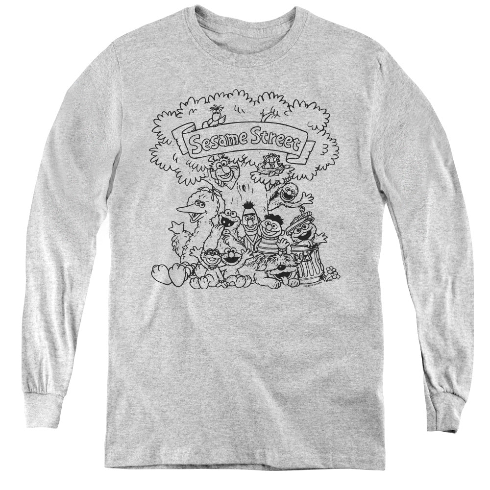 SESAME STREET/SIMPLE STREET - YOUTH LONG SLEEVE TEE - ATHLETIC HEATHER