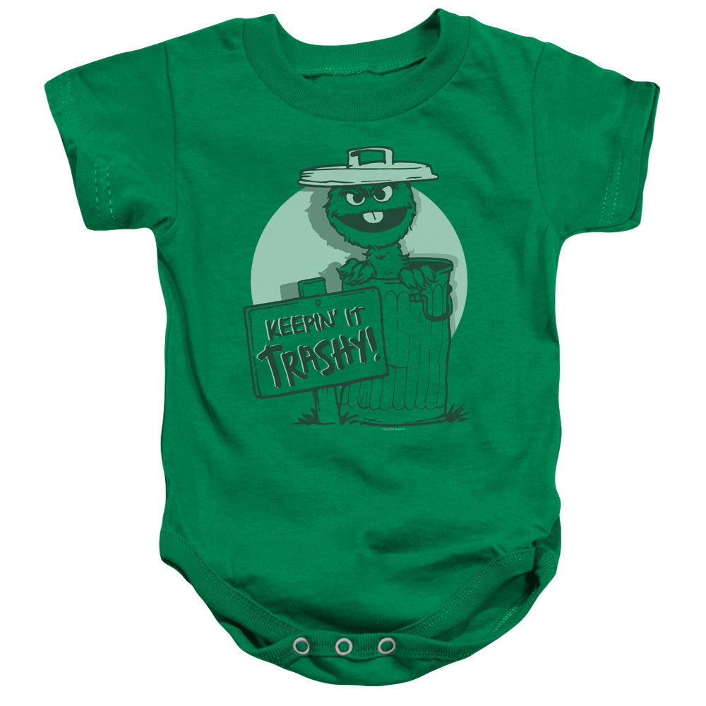 SESAME STREET/KEEPIN IT TRASHY - INFANT SNAPSUIT - KELLY GREEN