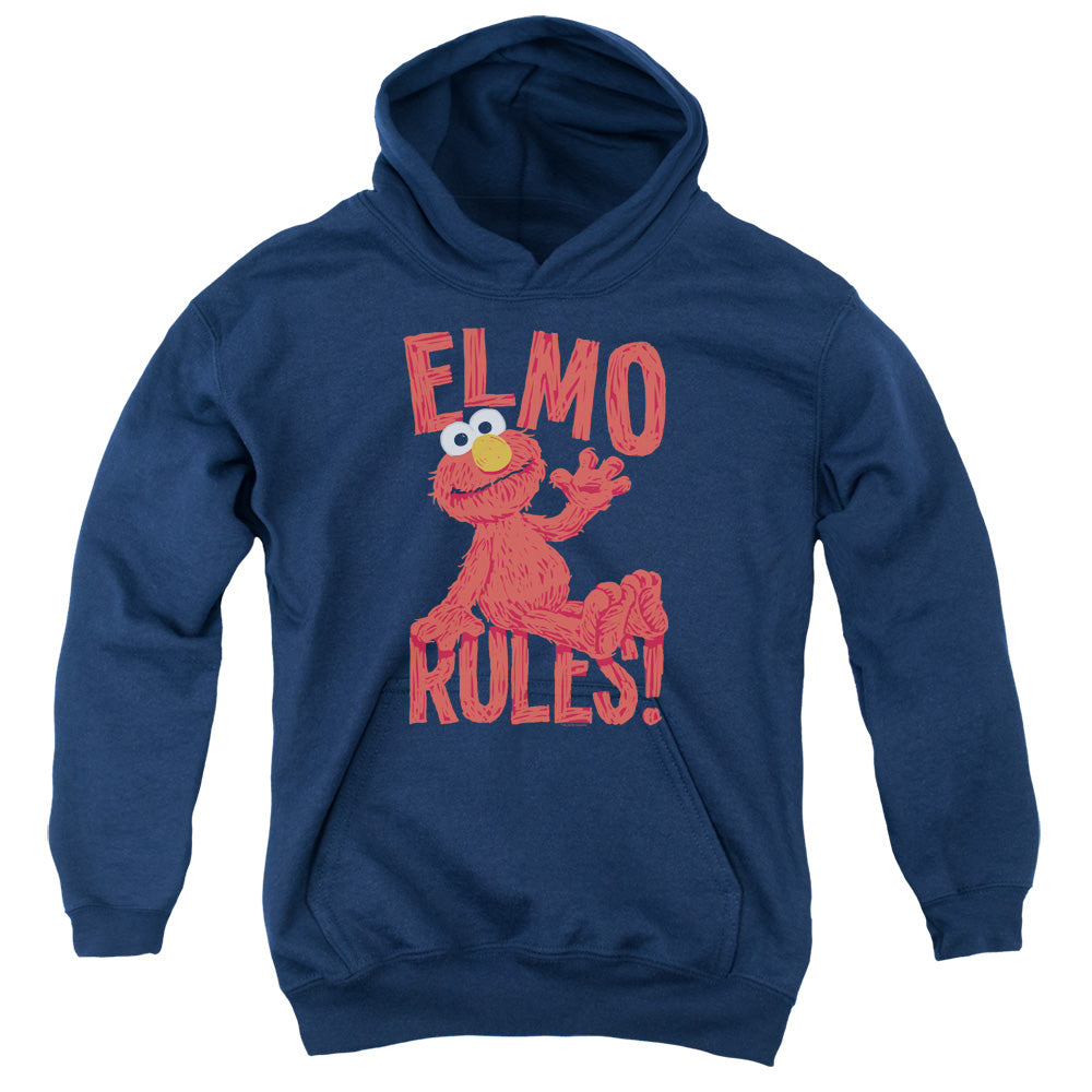 SESAME STREET/ELMO RULES - YOUTH PULLOVER HOODIE - NAVY