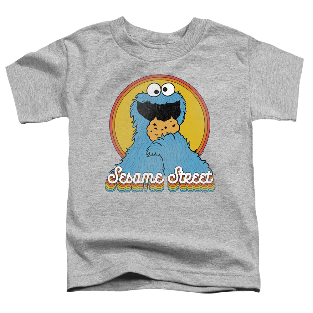 SESAME STREET/COOKIE MONSTER LAYERS - S/S TODDLER TEE - ATHLETIC HEATHER