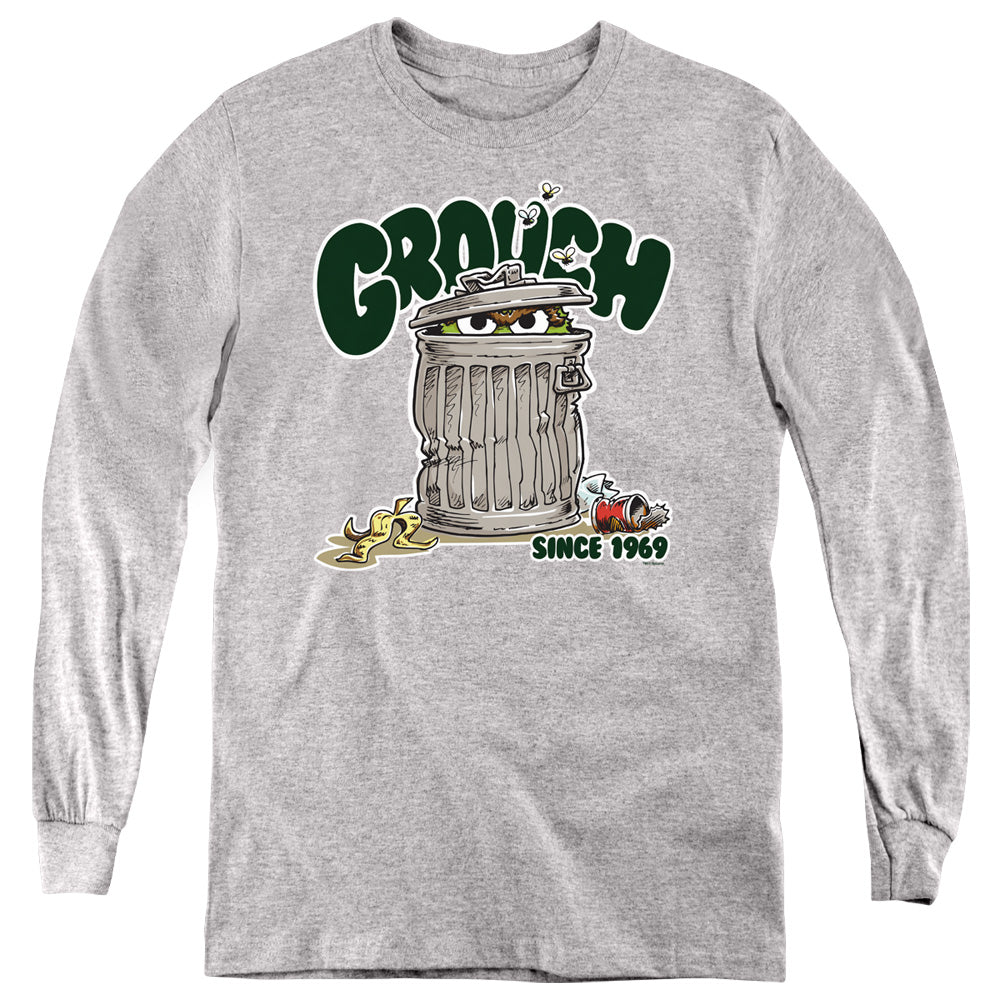 SESAME STREET/GROUCH - YOUTH LONG SLEEVE TEE - ATHLETIC HEATHER