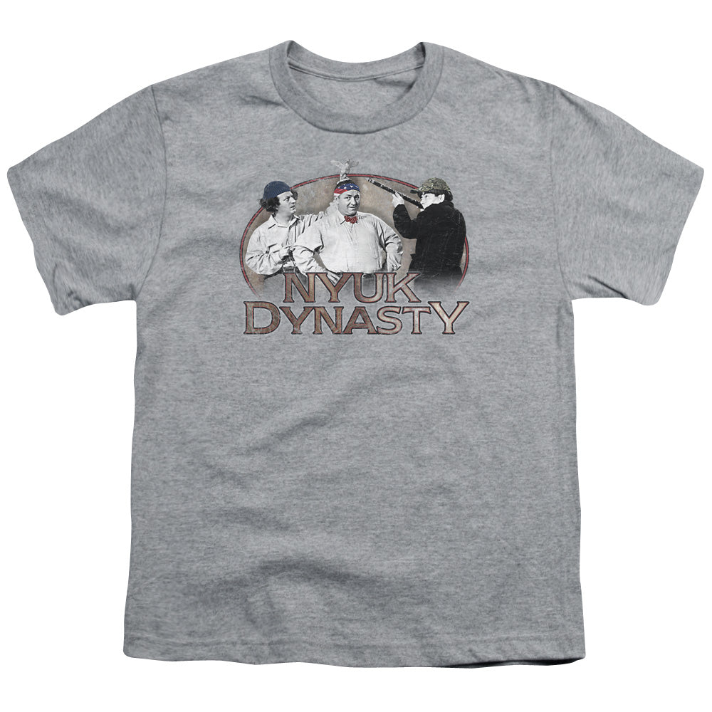 THREE STOOGES/NYUK DYNASTY - S/S YOUTH 18/1 - ATHLETIC HEATHER