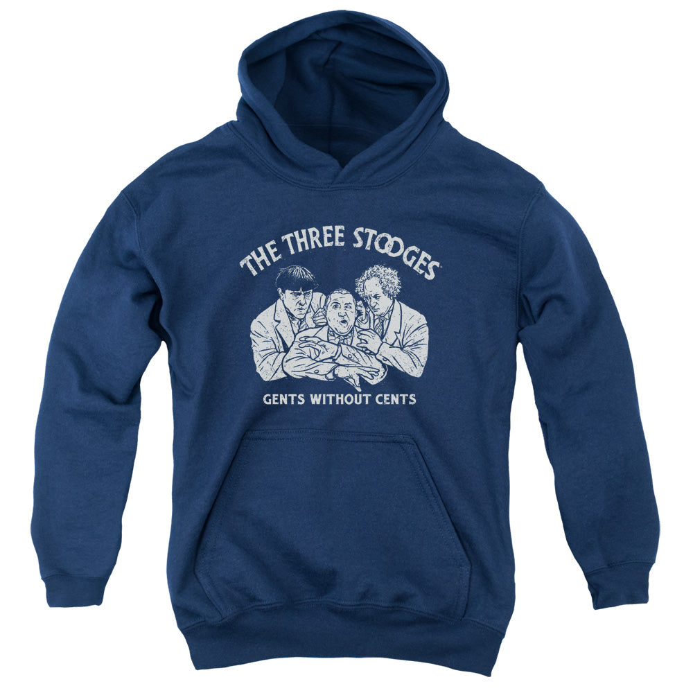 THREE STOOGES/WITHOUT CENTS - YOUTH PULLOVER HOODIE - NAVY
