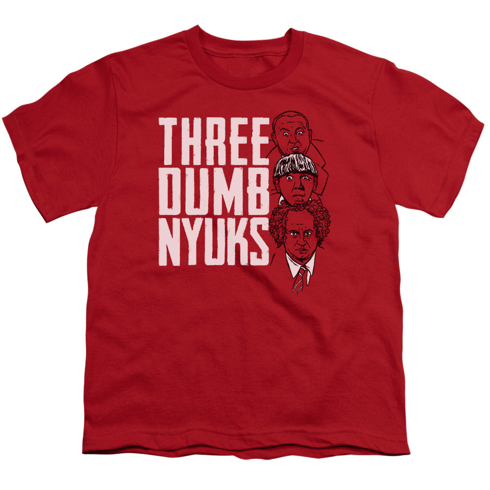 THREE STOOGES/THREE DUMB NYUKS - S/S YOUTH 18/1 - RED
