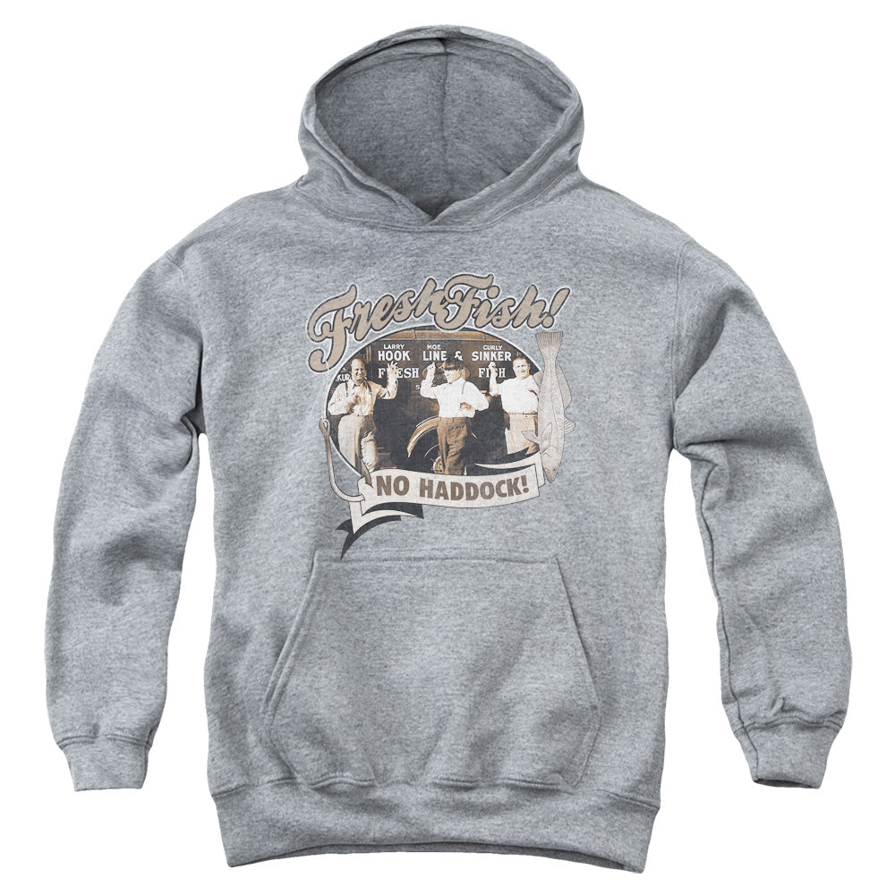THREE STOOGES/FRESH FISH - YOUTH PULLOVER HOODIE - ATHLETIC HEATHER
