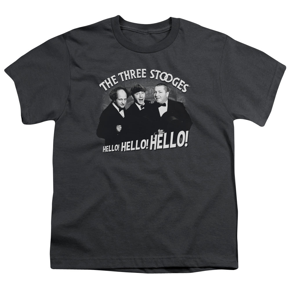 THREE STOOGES/HELLO AGAIN - S/S YOUTH 18/1 - CHARCOAL