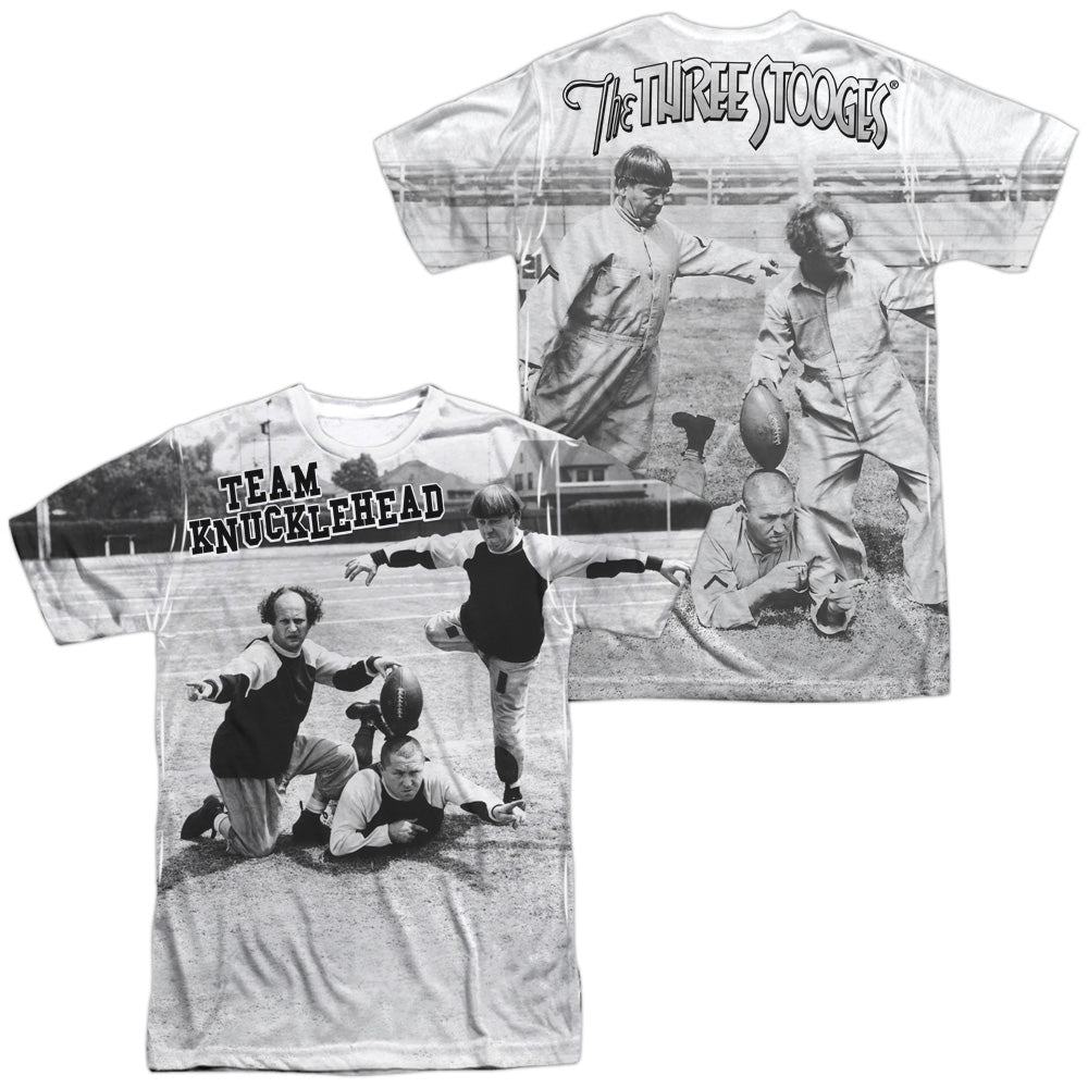 THREE STOOGES/TEAM KNUCKLEHEAD (FRONT/BACK PRINT) - S/S ADULT POLY CREW - MULTI