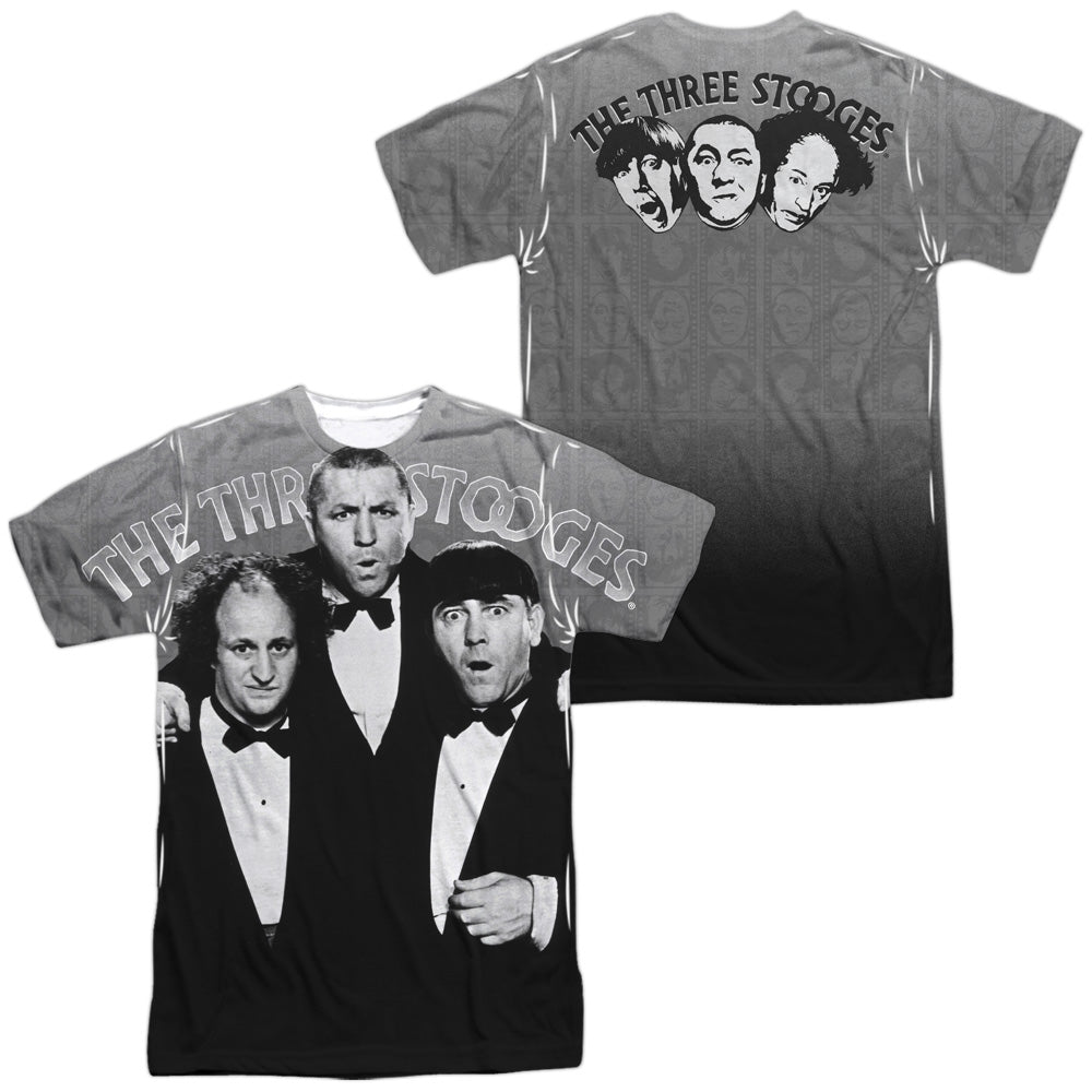 THREE STOOGES/CLASSY FELLAS (FRONT/BACK PRINT) - S/S ADULT POLY CREW - MULTI