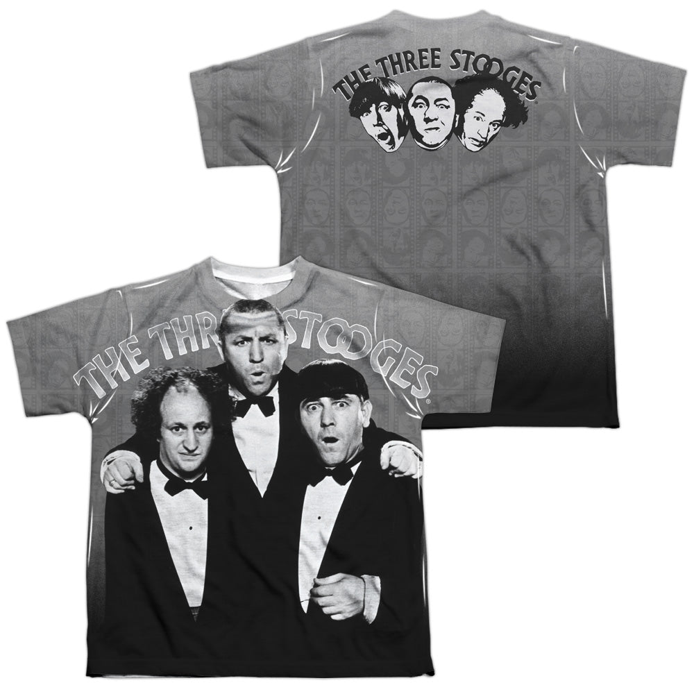 THREE STOOGES/CLASSY FELLAS (FRONT/BACK PRINT) - S/S YOUTH POLY CREW - MULTI