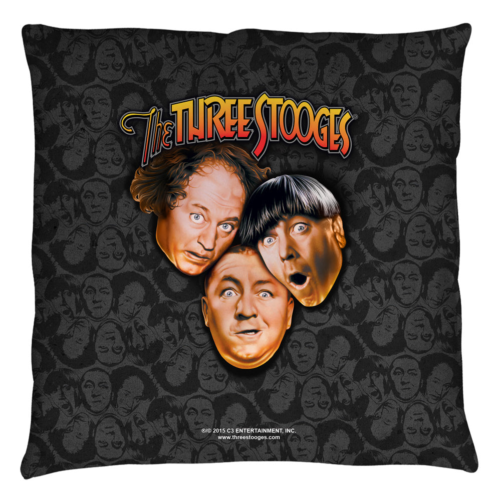 MOE HOWARD JEROME HOWARD AND LARRY FINE/STOOGES ALL OVER - THROW PILLOW