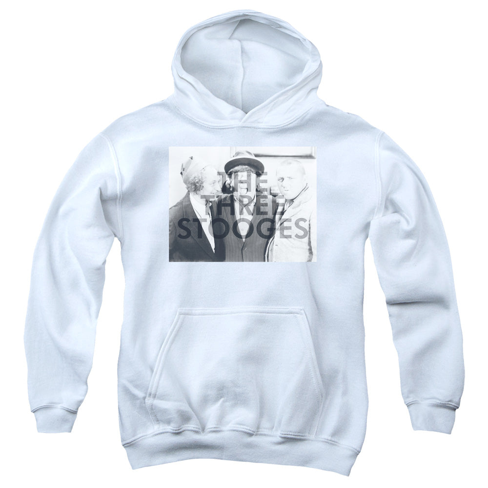 THREE STOOGES/CUTOFF - YOUTH PULLOVER HOODIE - WHITE