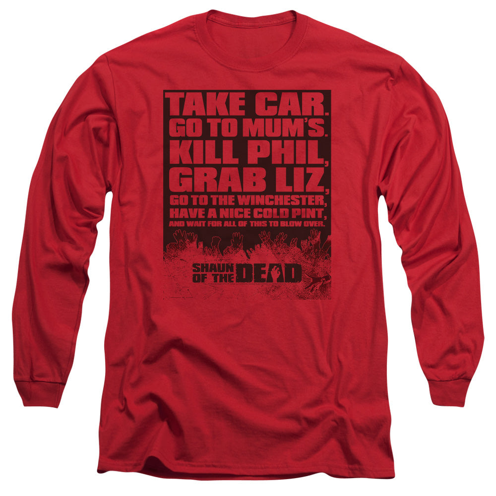 SHAUN OF THE DEAD/LIST - L/S ADULT 18/1 - RED