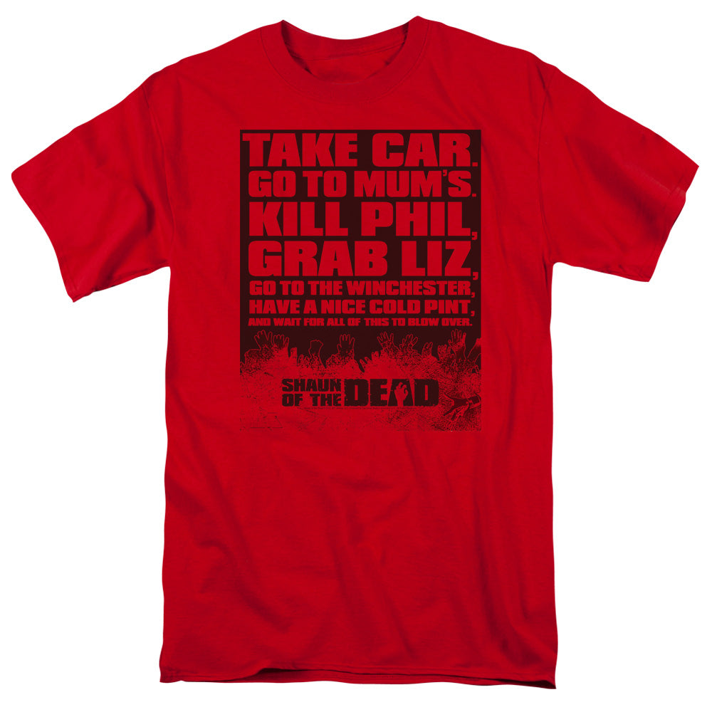 SHAUN OF THE DEAD/LIST - S/S ADULT 18/1 - RED
