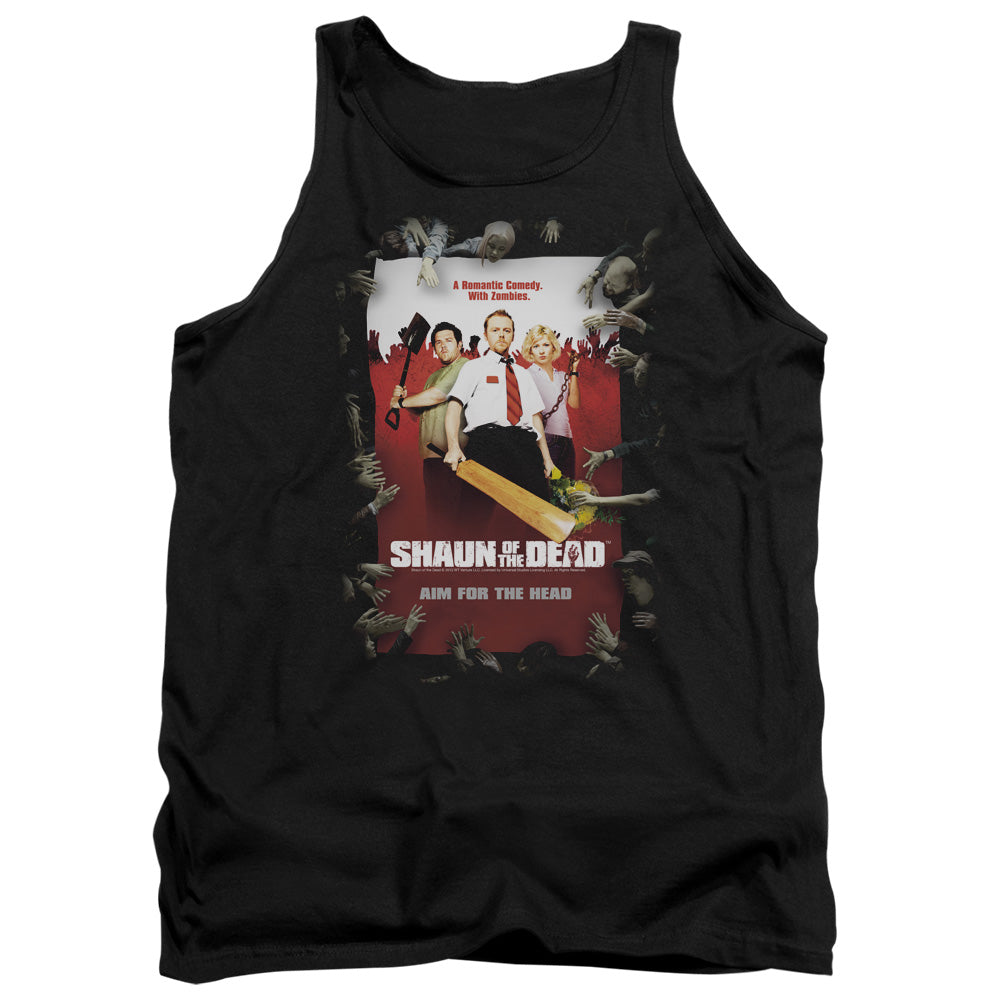 SHAUN OF THE DEAD/POSTER - ADULT TANK - BLACK