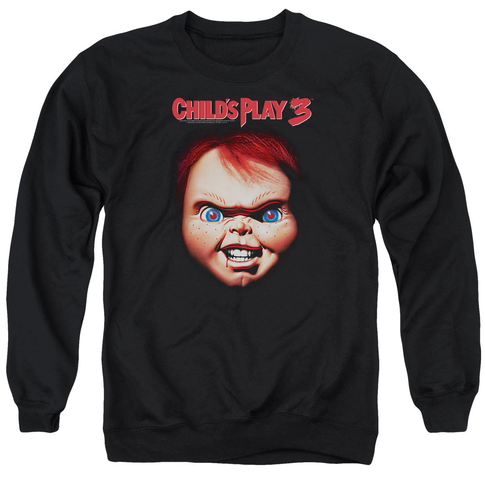 CHILDS PLAY 3/CHUCKY - ADULT CREWNECK SWEATSHIRT - BLACK