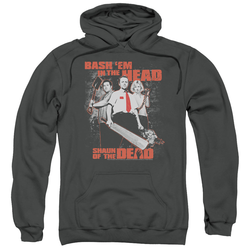 SHAUN OF THE DEAD/BASH EM - ADULT PULLOVER HOODIE - CHARCOAL