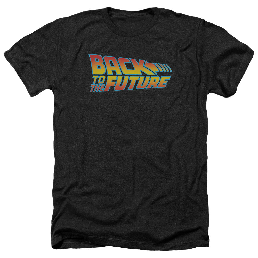 BACK TO THE FUTURE/LOGO - ADULT HEATHER - BLACK
