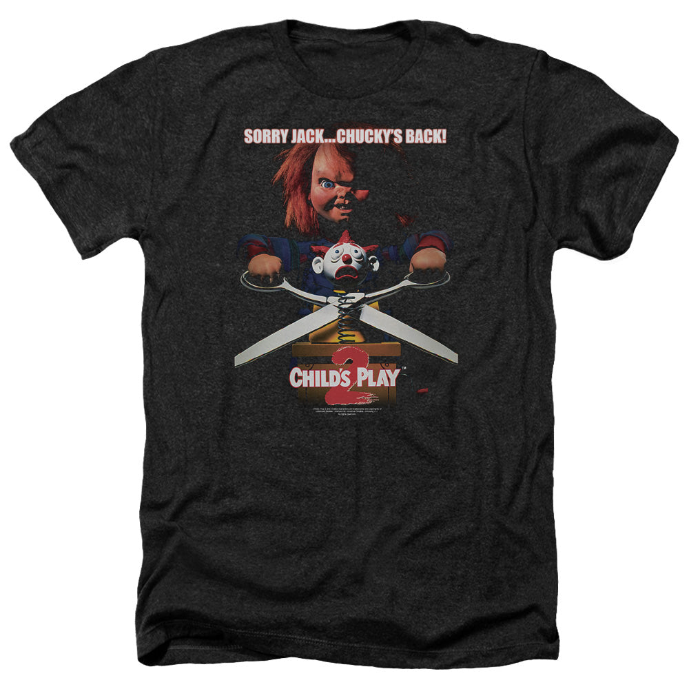 CHILDS PLAY 2/CHUCKYS BACK - ADULT HEATHER - BLACK