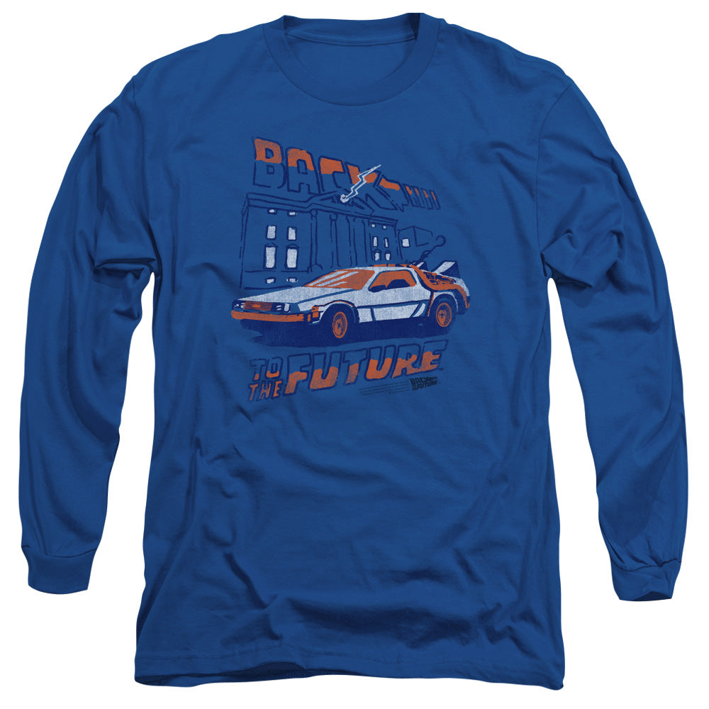 BACK TO THE FUTURE/LIGHTNING STRIKES - L/S ADULT 18/1 - ROYAL BLUE