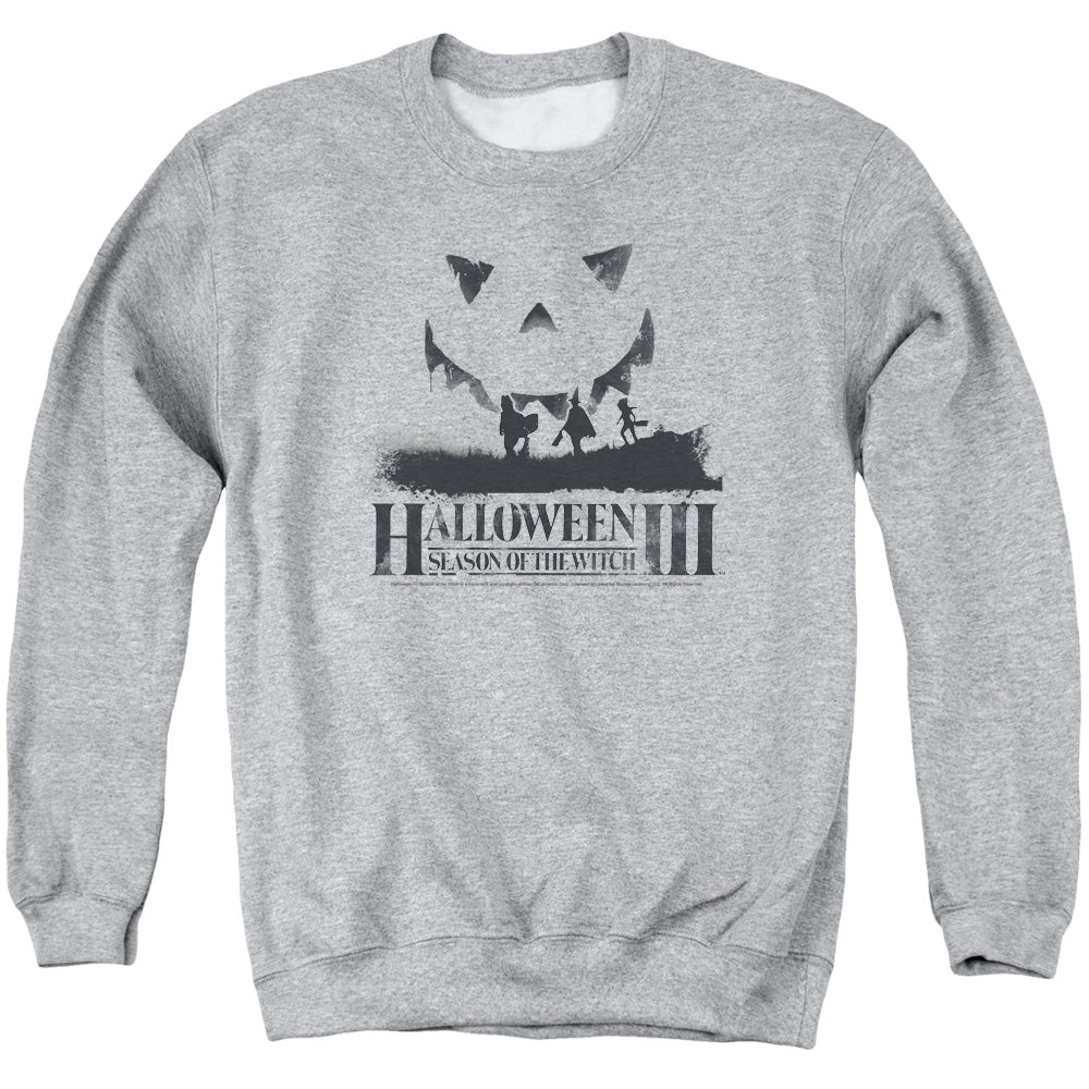 HALLOWEEN III/SILHOUETTE - ADULT CREWNECK SWEATSHIRT - ATHLETIC HEATHER