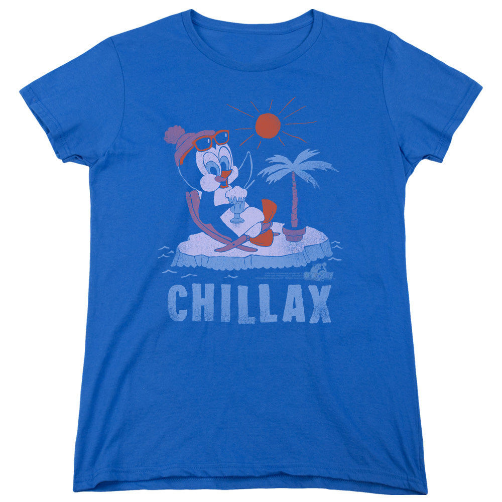 CHILLY WILLY/CHILLAX - S/S WOMENS TEE - ROYAL BLUE