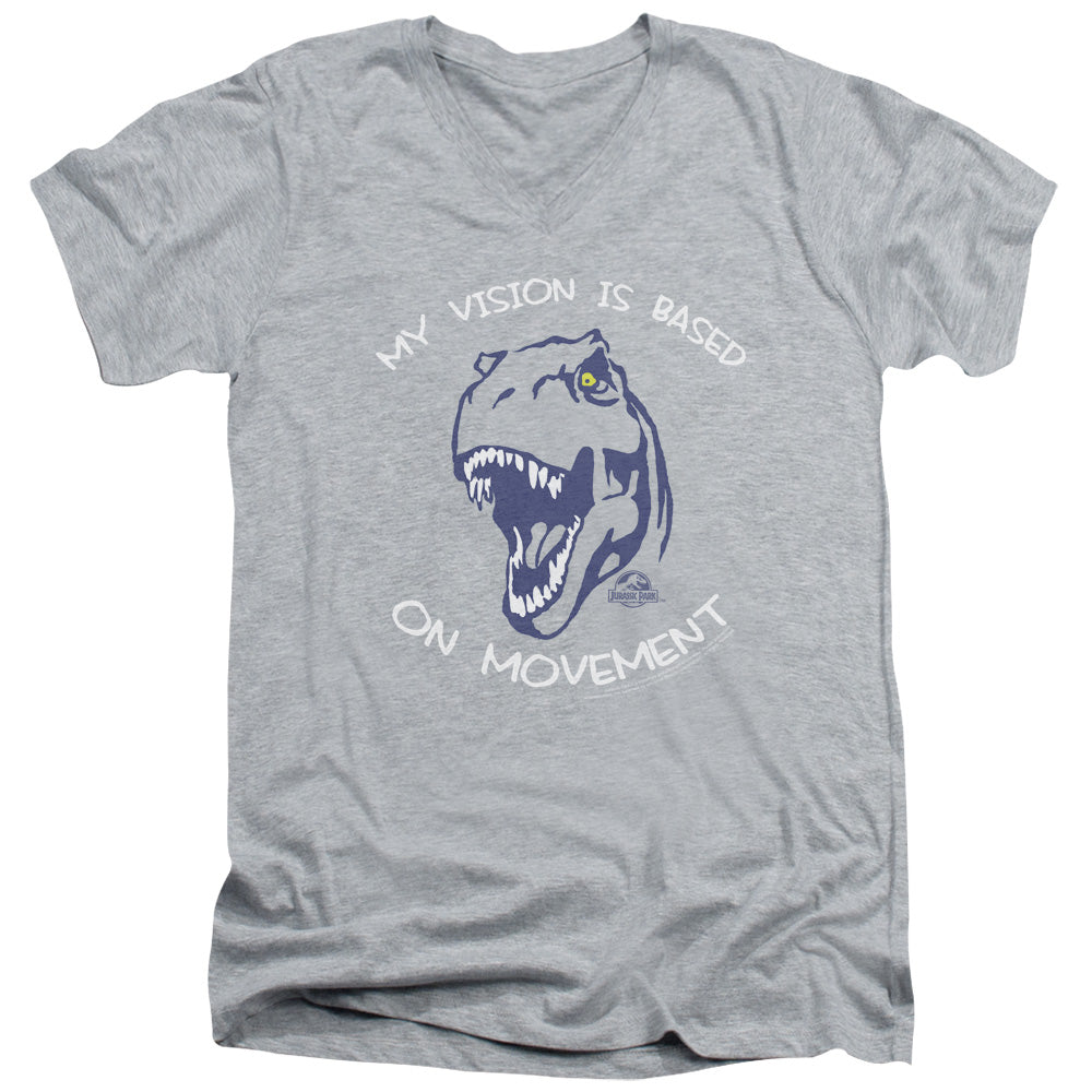 JURASSIC PARK/MY VISION - S/S ADULT V-NECK 30/1 - ATHLETIC HEATHER