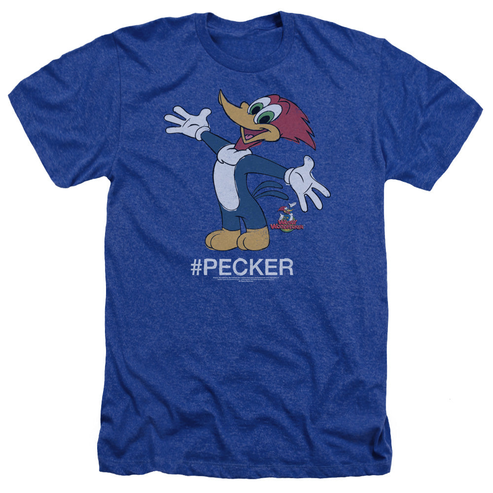 WOODY WOODPECKER/HASHTAG WOODY - ADULT HEATHER - ROYAL BLUE