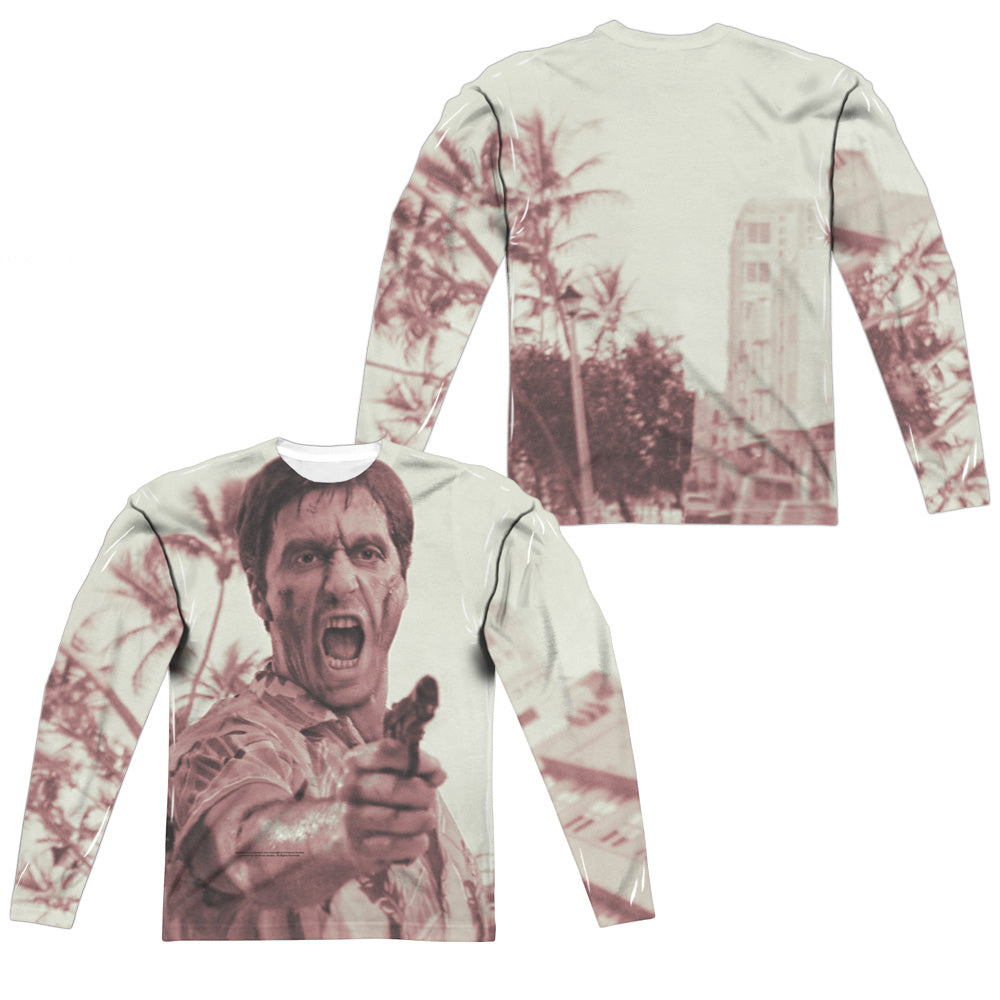 SCARFACE/WAR CRY (FRONT/BACK PRINT) - L/S ADULT POLY CREW  - MULTI