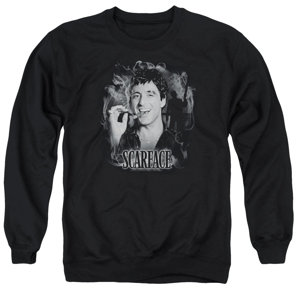 SCARFACE/SMOKEY SCAR - ADULT CREWNECK SWEATSHIRT - BLACK