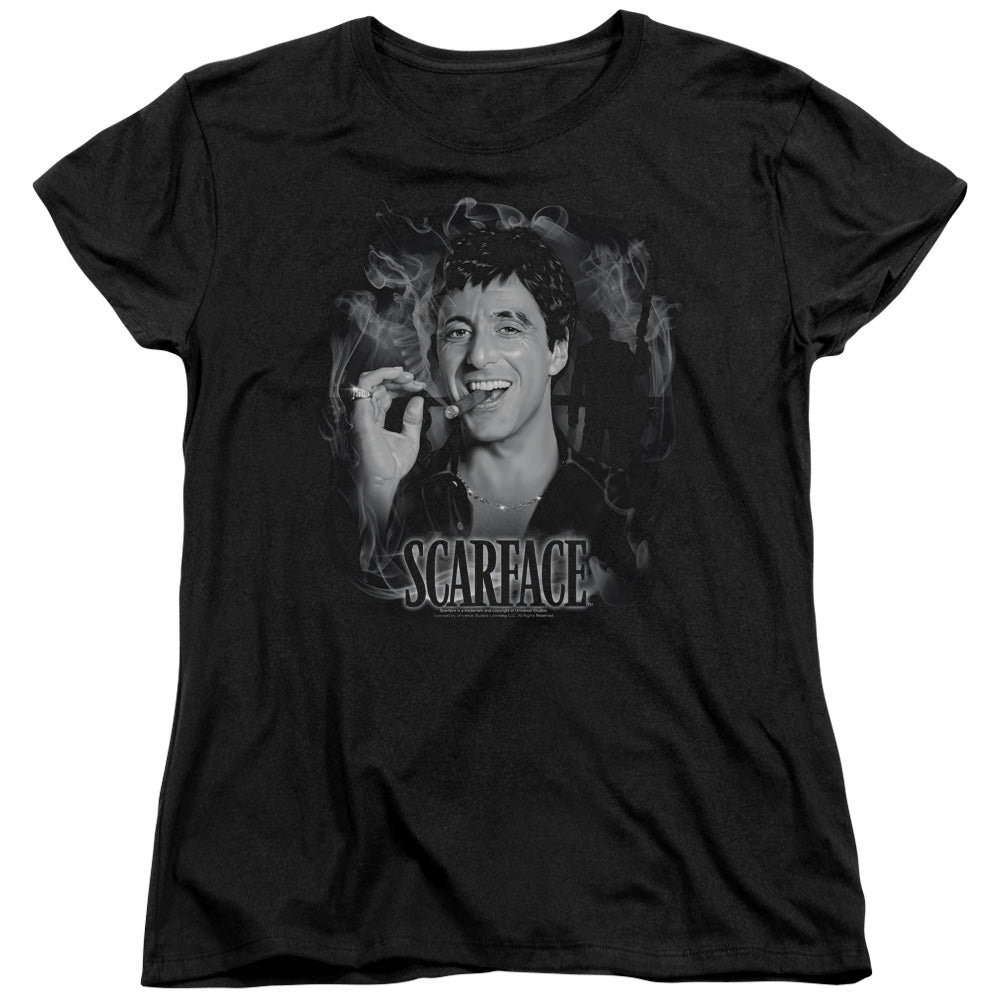 SCARFACE/SMOKEY SCAR - S/S WOMENS TEE - BLACK