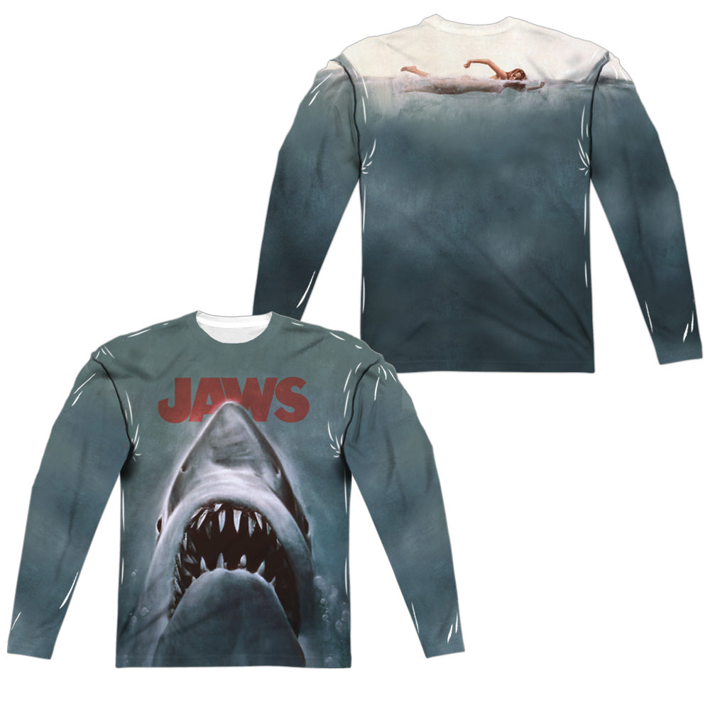 JAWS/POSTER (FRONT/BACK PRINT) - L/S ADULT POLY CREW  - MULTI