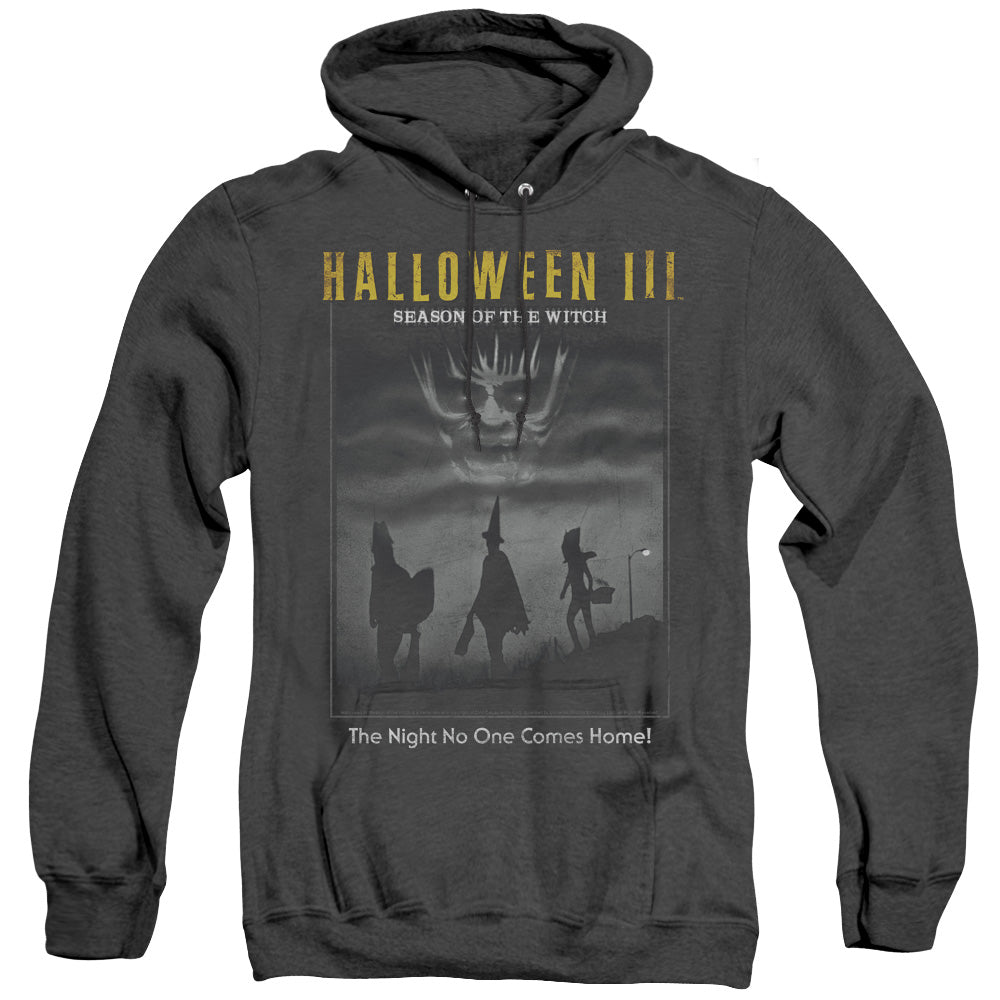 HALLOWEEN III/KIDS POSTER - ADULT HEATHER HOODIE - BLACK