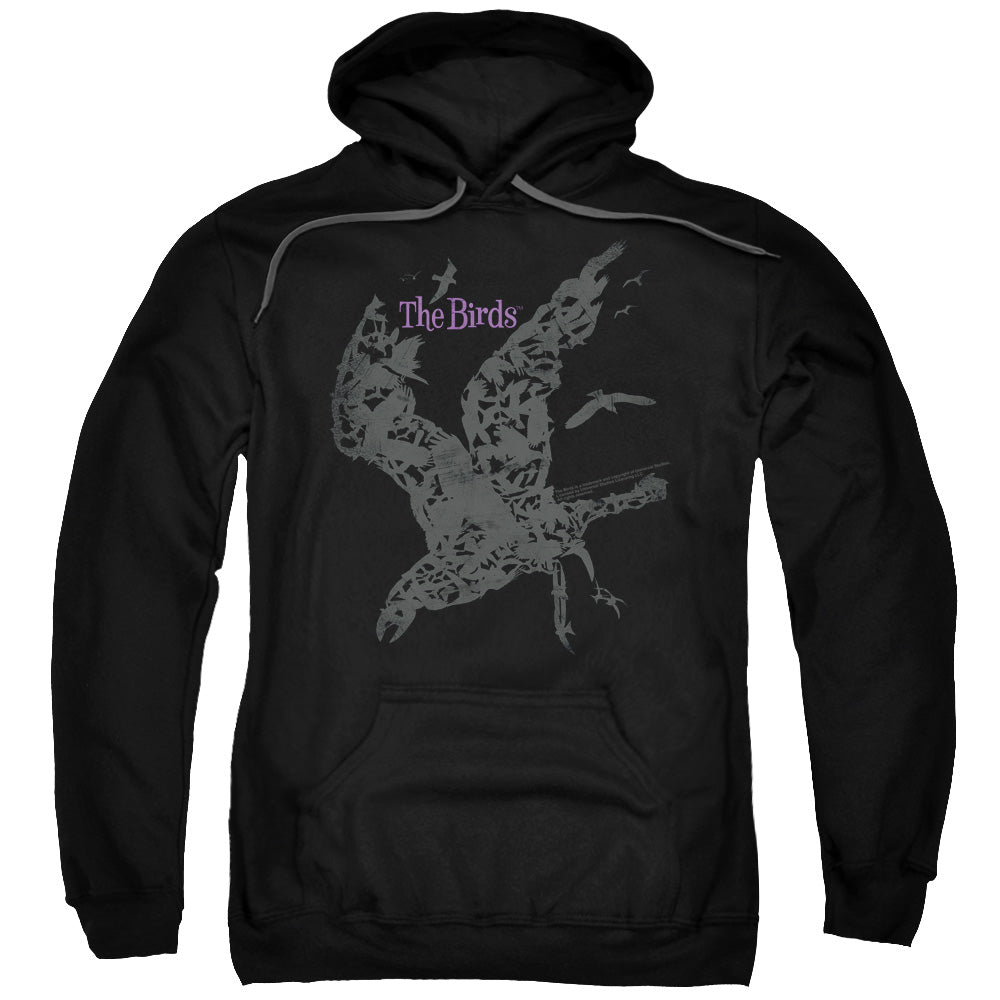 BIRDS/POSTER - ADULT PULLOVER HOODIE - BLACK
