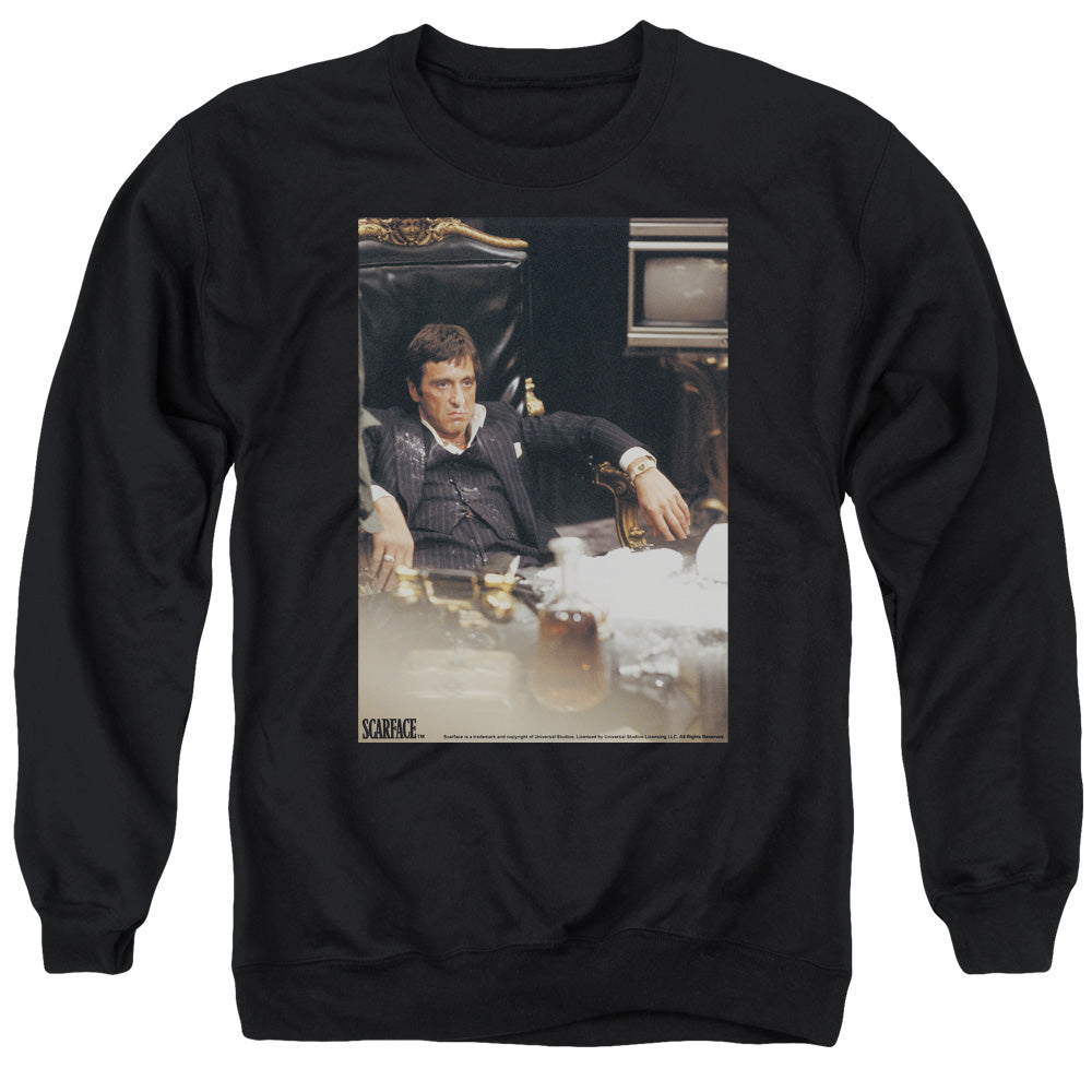 SCARFACE/SIT BACK - ADULT CREWNECK SWEATSHIRT - BLACK