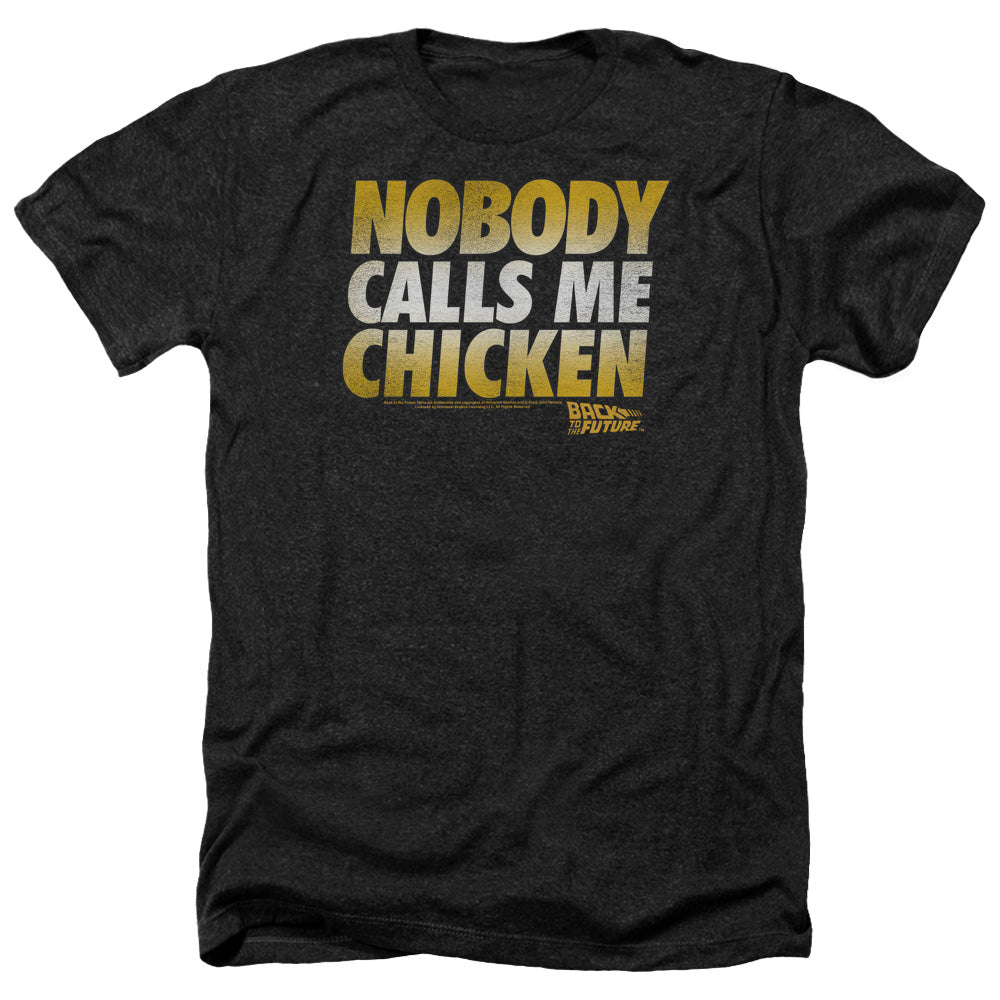 BACK TO THE FUTURE/CHICKEN - ADULT HEATHER - BLACK