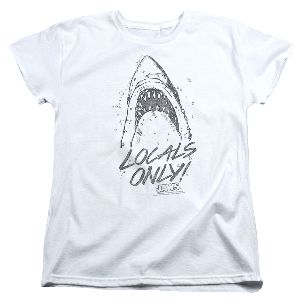 JAWS/LOCALS ONLY - S/S WOMENS TEE - WHITE