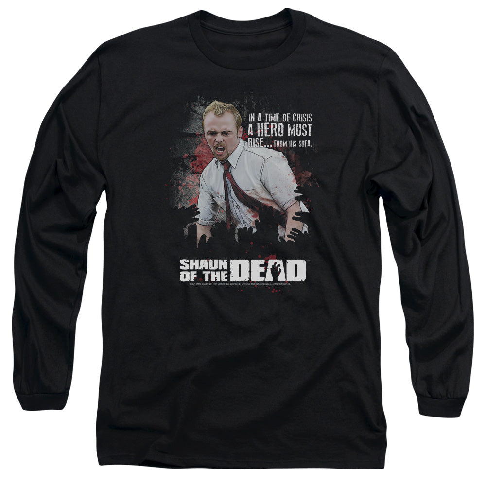 SHAUN OF THE DEAD/HERO MUST RISE -  L/S ADULT 18/1  - BLACK