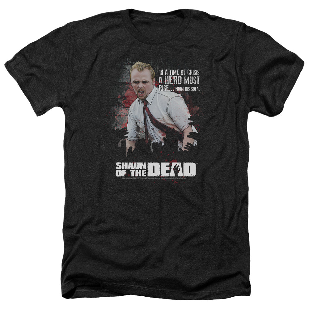 SHAUN OF THE DEAD/HERO MUST RISE - ADULT HEATHER - BLACK