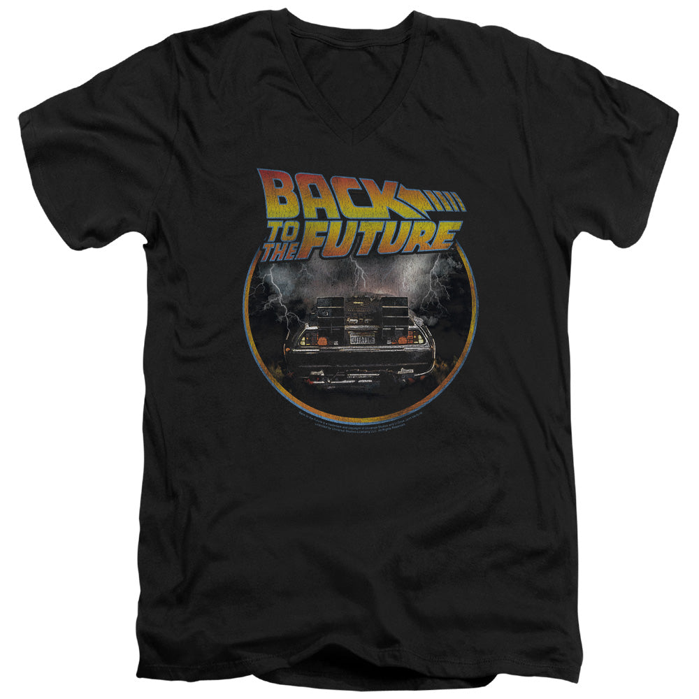 BACK TO THE FUTURE/BACK - S/S ADULT V-NECK 30/1 - BLACK - 2X  BLACK