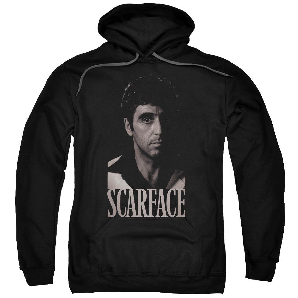 SCARFACE/B&W TONY - ADULT PULLOVER HOODIE - BLACK
