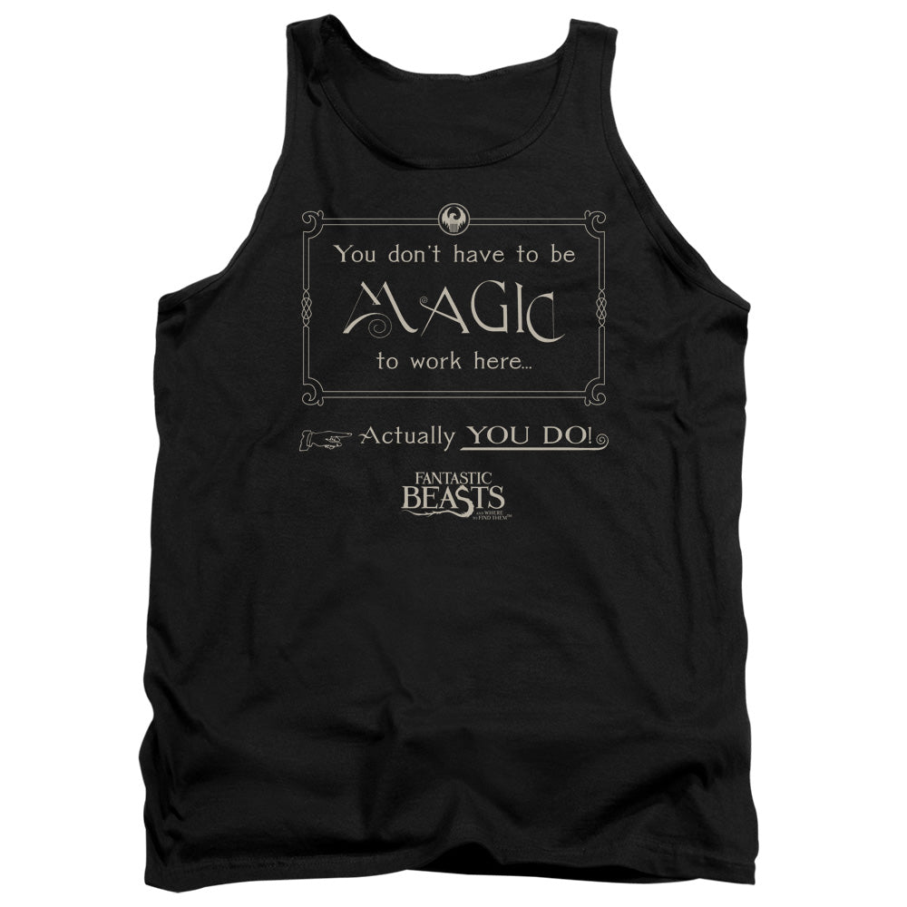 FANTASTIC BEASTS/MAGIC TO WORK HERE - ADULT TANK - BLACK