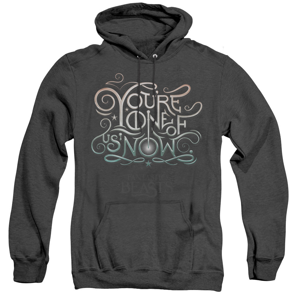 FANTASTIC BEASTS/ONE OF US - ADULT HEATHER HOODIE - BLACK